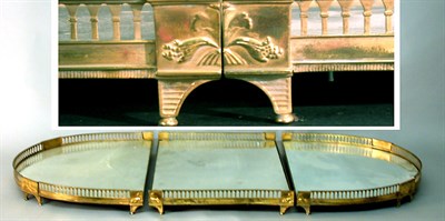 Lot 534 - Continental Brass Three-Piece Plateau