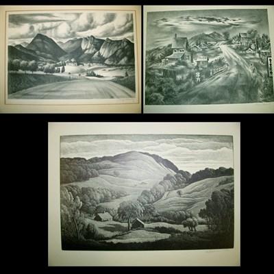 Lot 165 - Aaron Bohrod PENNSYLVANIA HIGHWAY Lithograph,...