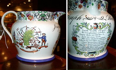 Lot 436 - Adams Transfer-Decorated Pottery Pitcher Mid...