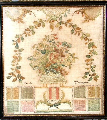 Lot 324 - English Silk and Wool Needlework Sampler...