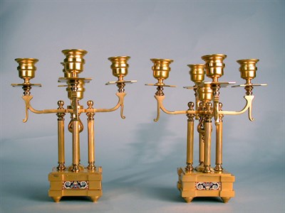 Lot 344 - Pair of Gilt-Bronze and Champleve Enamel...
