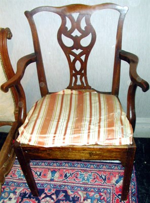 Lot 134 - George III Upholstered Mahogany Open Armchair