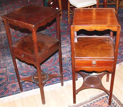 Lot 584 - Two Similar George III Mahogany Basin Stands