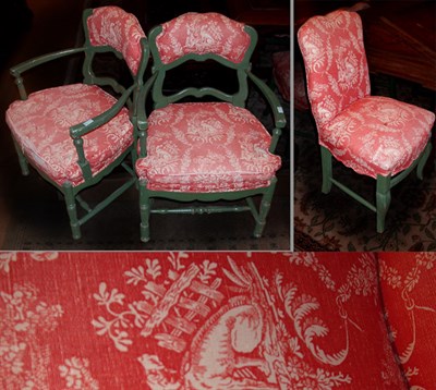 Lot 346 - Set of Eight Provincial Louis XV Style Painted...