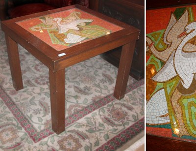 Lot 334 - Georgian Style Mosaic Top Stained Mahogany Low...