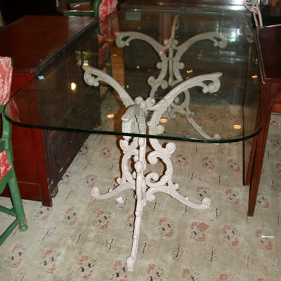 Lot 358 - Victorian Style Painted Metal and Glass Double-...
