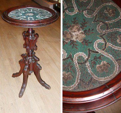 Lot 450 - Victorian Mahogany and Beadwork Side Table