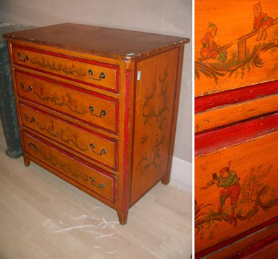 Lot 479 - Victorian Style Painted Chest of Drawers