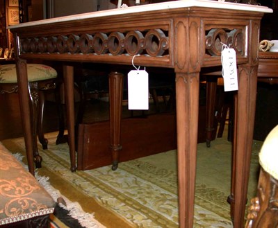 Lot 170 - Neoclassical Style Marble Top Walnut Console