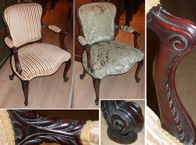 Lot 505 - Pair of George III Style Upholstered Mahogany...