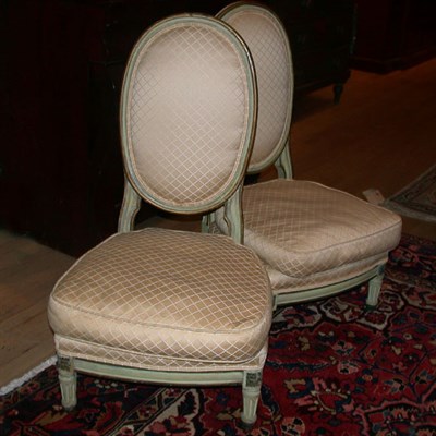 Lot 520 - Pair of Louis XVI Style Upholstered Boudoir...