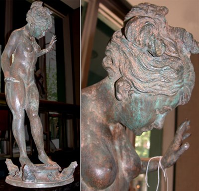 Lot 527 - Patinated-Metal Figural Fountain