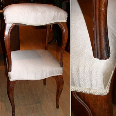 Lot 378 - Pair of Louis XV Style Upholstered Walnut Stools