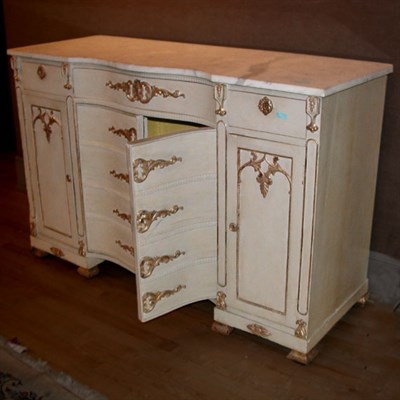 Lot 278 - Neoclassical Style Marble Top Painted and...