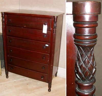 Lot 274 - Colonial Revival Mahogany Tall Chest of Drawers