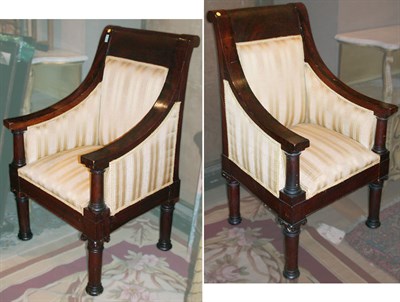 Lot 289 - Pair of American Empire Style Upholstered...