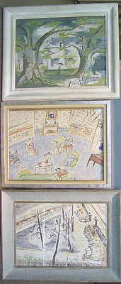 Lot 36 - Manner of Raoul Dufy INTERIEUR Watercolor and...
