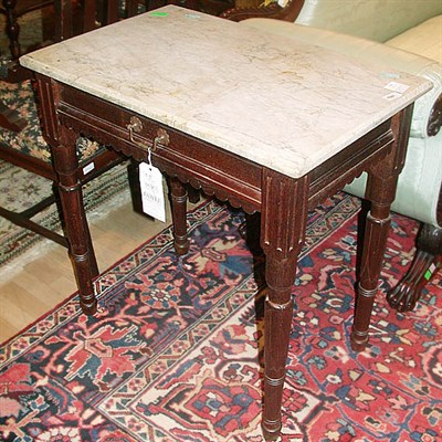 Lot 515 - Victorian Marble Top Mahogany Side Table