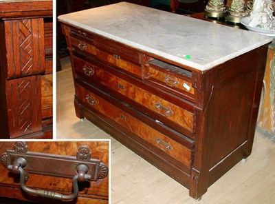 Lot 150 - Victorian Marble Top Burl-Wood and Mahogany...