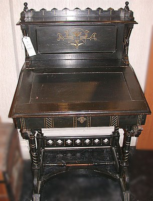 Lot 228 - Eastlake Victorian Gilt-Incised and Ebonized...