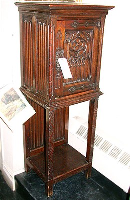 Lot 231 - Gothic Revival Oak Cabinet