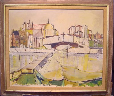 Lot 63 - Lutz 20th Century VIEW OF A CITY Dated and...