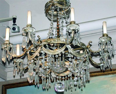 Lot 640 - Neoclassical Style Gilt-Metal and Cut Glass...