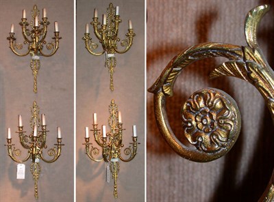 Lot 520 - Set of Four Louis XVI Style Gilt-Metal...