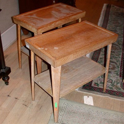 Lot 340 - Pair of Bleached Wood Two-Tier Side Tables Modern