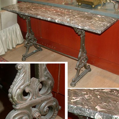 Lot 528 - Victorian Marble Top Iron Console