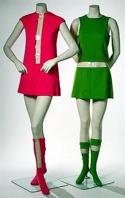 Lot 90 - Two Rudi Gernreich Day Glo Minidress Ensembles...