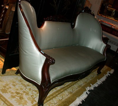 Lot 154 - Victorian Upholstered Mahogany Settee