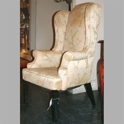 Lot 148 - George III Style Upholstered Mahogany Wing Chair