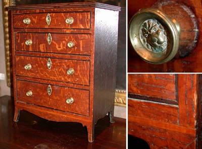 Lot 667 - George III Oak Diminutive Chest of Drawers