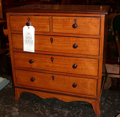 Lot 720 - Victorian Satinwood Diminutive Chest of Drawers
