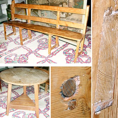 Lot 351 - Provincial Georgian Style Pine Bench and...