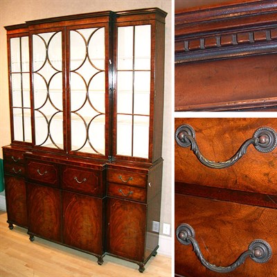 Lot 547 - Georgian Style Mahogany Breakfront Bookcase