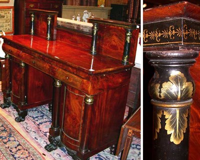 Lot 126 - Classical Stencil Decorated Mahogany Sideboard...