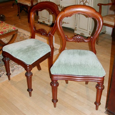Lot 243 - Set of Five Victorian Upholstered Mahogany...