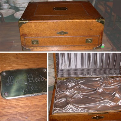 Lot 247 - Victorian Brass Bound Oak Silver Chest