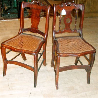 Lot 251 - Pair of Victorian Cane Seat Side Chairs