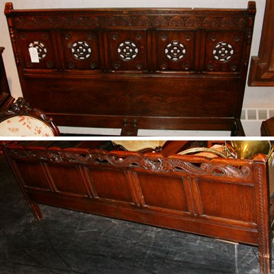 Lot 202 - Gothic Revival Oak Bed