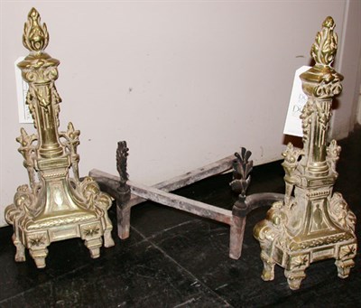 Lot 218 - Pair of Louis XVI Style Gilt-Metal Chenets