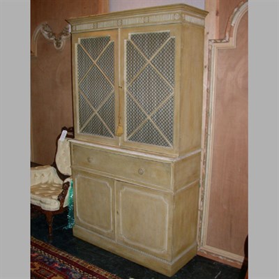 Lot 226 - Neoclassical Style Painted Bookcase Cabinet