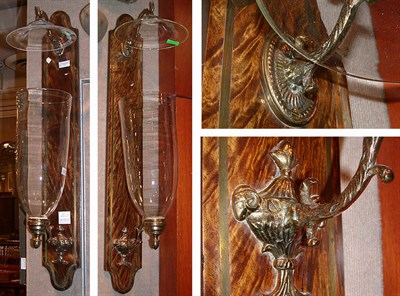 Lot 619 - Pair of Georgian Style Brass and Glass...