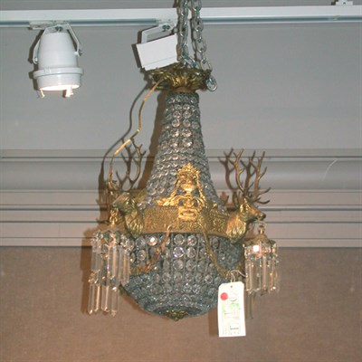 Lot 444 - Empire Style Gilt-Metal ad Cut Glass...