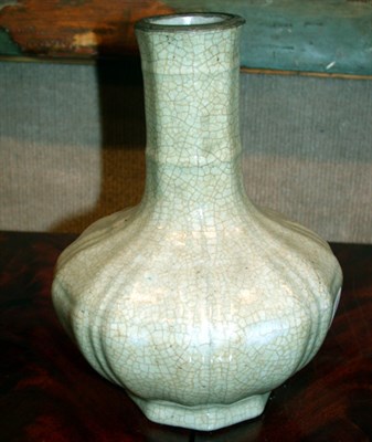 Lot 311 - Chinese Ribbed Geyao Style Hexagonal Porcelain...