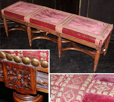 Lot 332 - Provincial Louis XVI Style Upholstered Walnut...