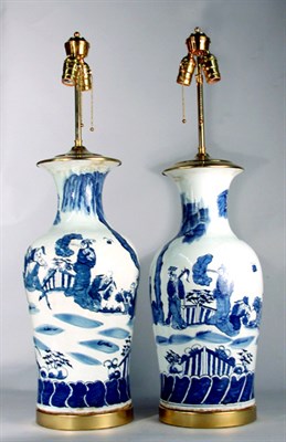 Lot 342 - Pair of Chinese Export Blue and White...