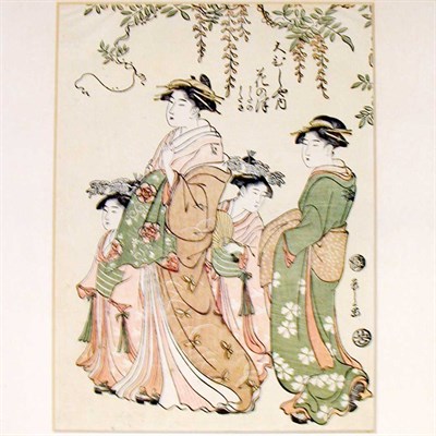 Lot 537 - Chobunsai Eishi. Chuban tate-e of a courtesan,...